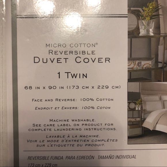 Wamsutta Bedding Nwt Twin Xl Duvet Cover Reversible Whitetaupe Txl